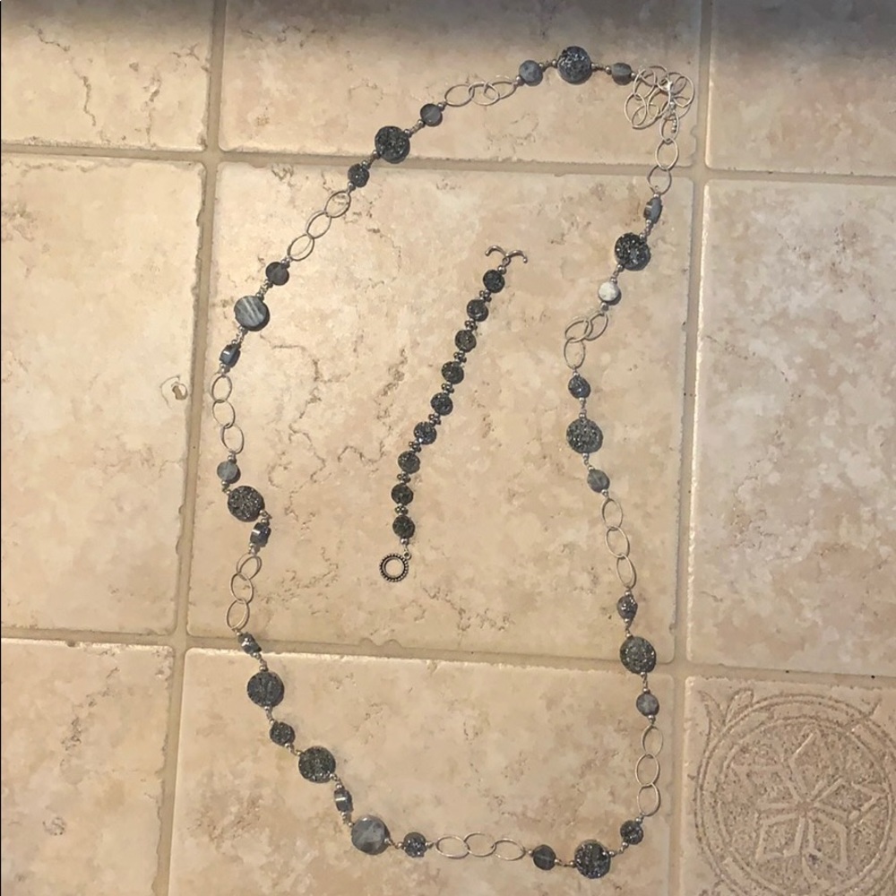 Stone necklace with matching bracelet